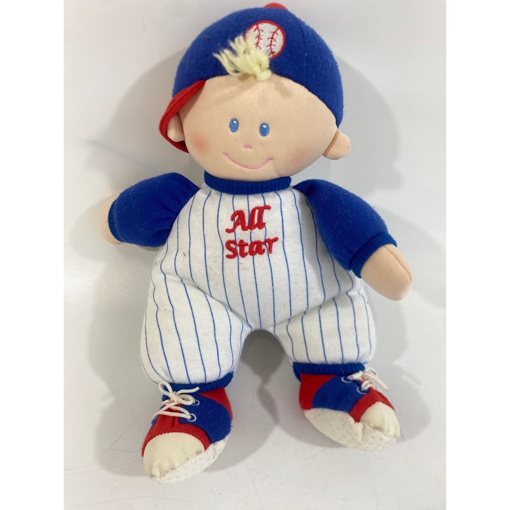 Kids Preferred All Star Baseball Player Plush Doll‎ Blue White Pinstripe Vintage